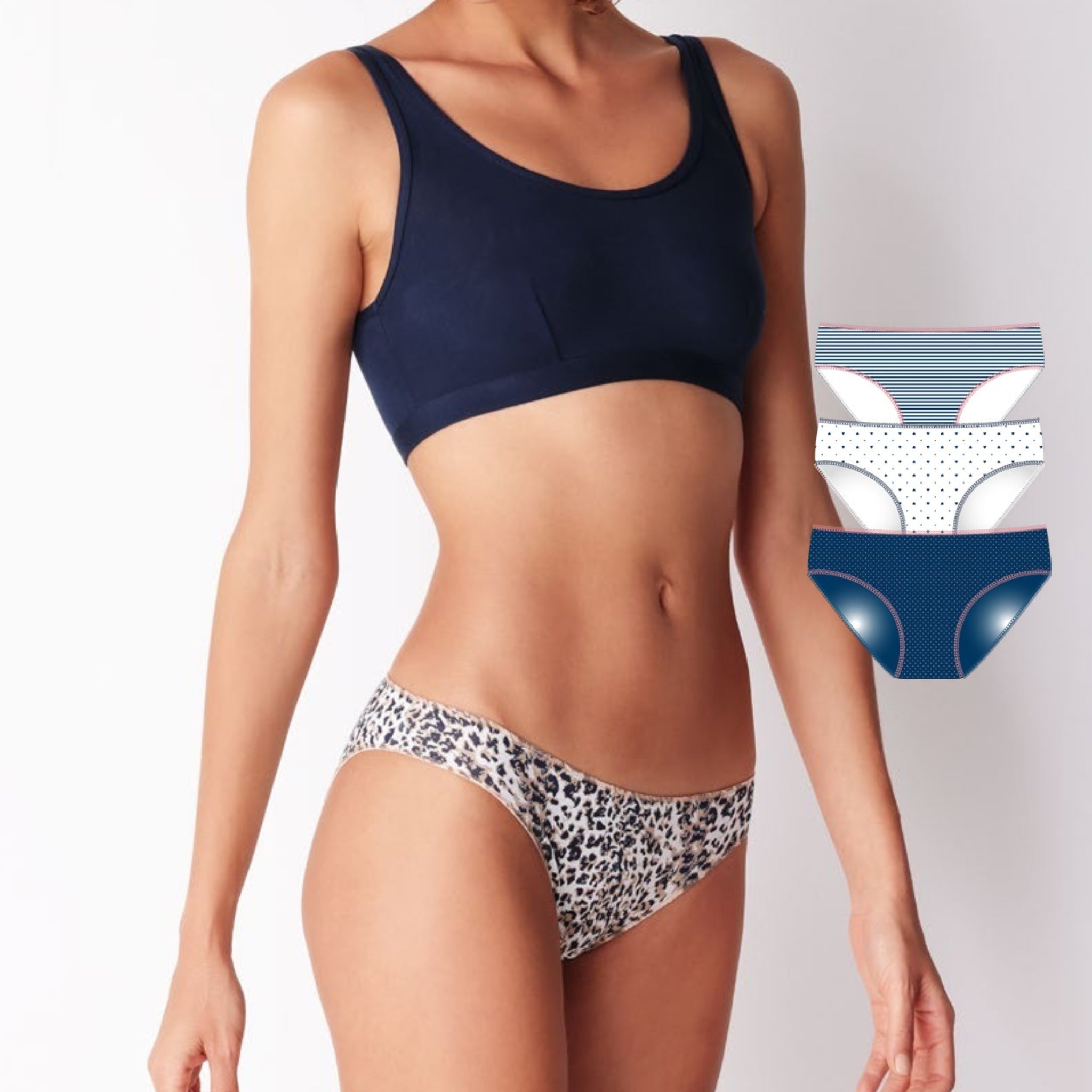 Cotonella Donna Confezione 3 Pezzi Slip In Puro Cotone Bielastico (3 Stampe) Art. 3487 E503 3h100