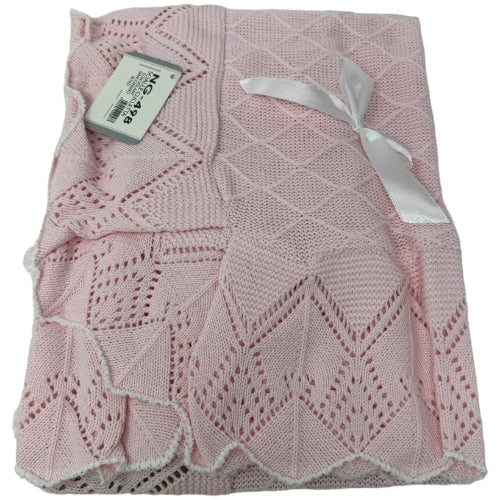 -nazareno Gabrielli Baby- Scialle Culletta Con Volant In Filo Di Puro Cotone  Art.ng498