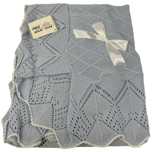 -nazareno Gabrielli Baby- Scialle Culletta Con Volant In Filo Di Puro Cotone  Art.ng498