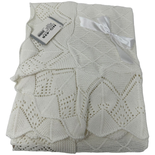 -nazareno Gabrielli Baby- Scialle Culletta Con Volant In Filo Di Puro Cotone  Art.ng498