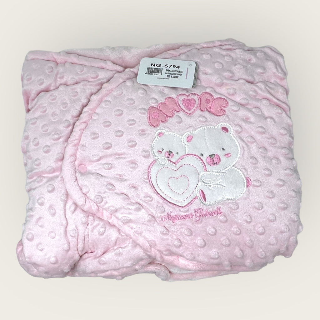 Nazareno Gabrielli Baby Sacco Bubble In Ciniglia Di Cotone Ricamata  Art. Ng5794