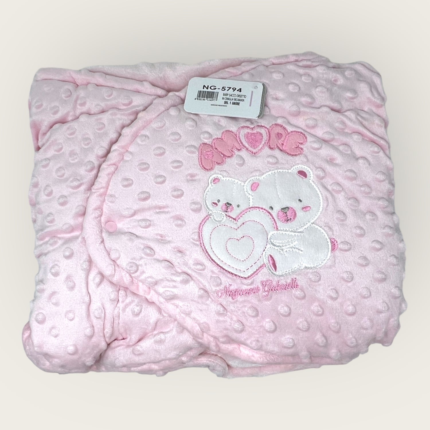 Nazareno Gabrielli Baby Sacco Bubble In Ciniglia Di Cotone Ricamata  Art. Ng5794
