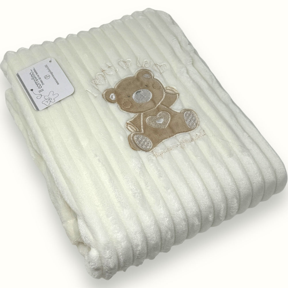 Nazareno Gabrielli - Piumone Per Culla In Pile -ricamo Little- 75x100  Art. Ng4744-1
