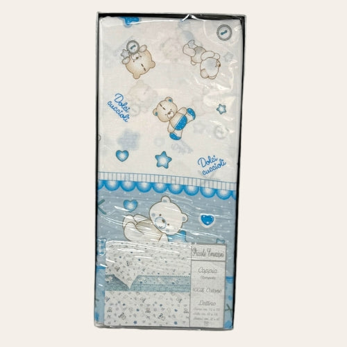 Piccole Emozioni Completo Lettino-culla In Puro Cotone Stampato  Art. 393