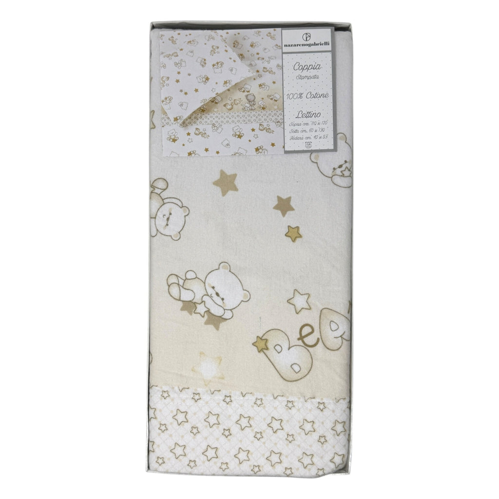 -nazareno Gabrielli-  Completo Lenzuola In Flanella 100%cotone Per Lettino 120x180 Stampata  Art. Ng396