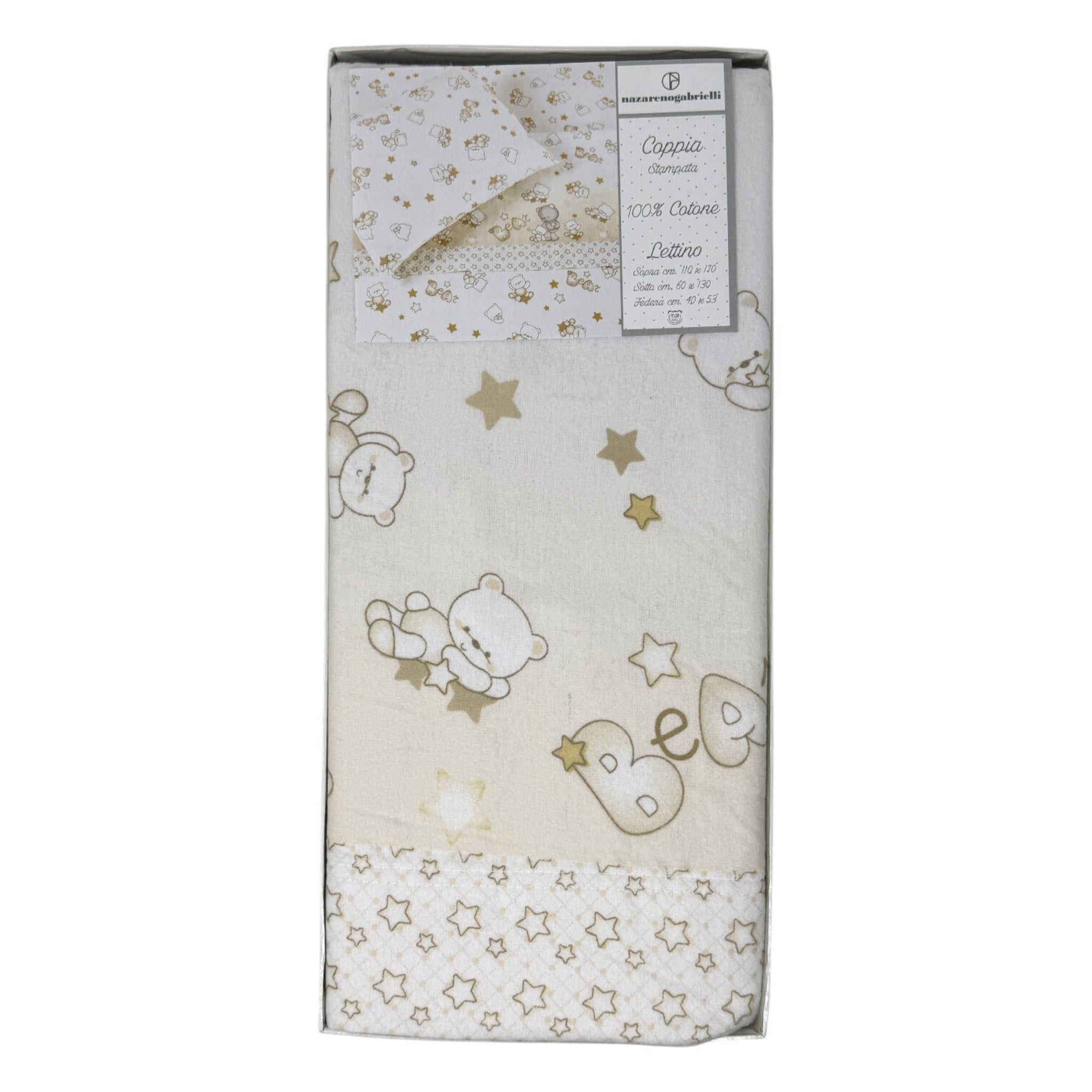 -nazareno Gabrielli-  Completo Lenzuola In Flanella 100%cotone Per Lettino 120x180 Stampata  Art. Ng396