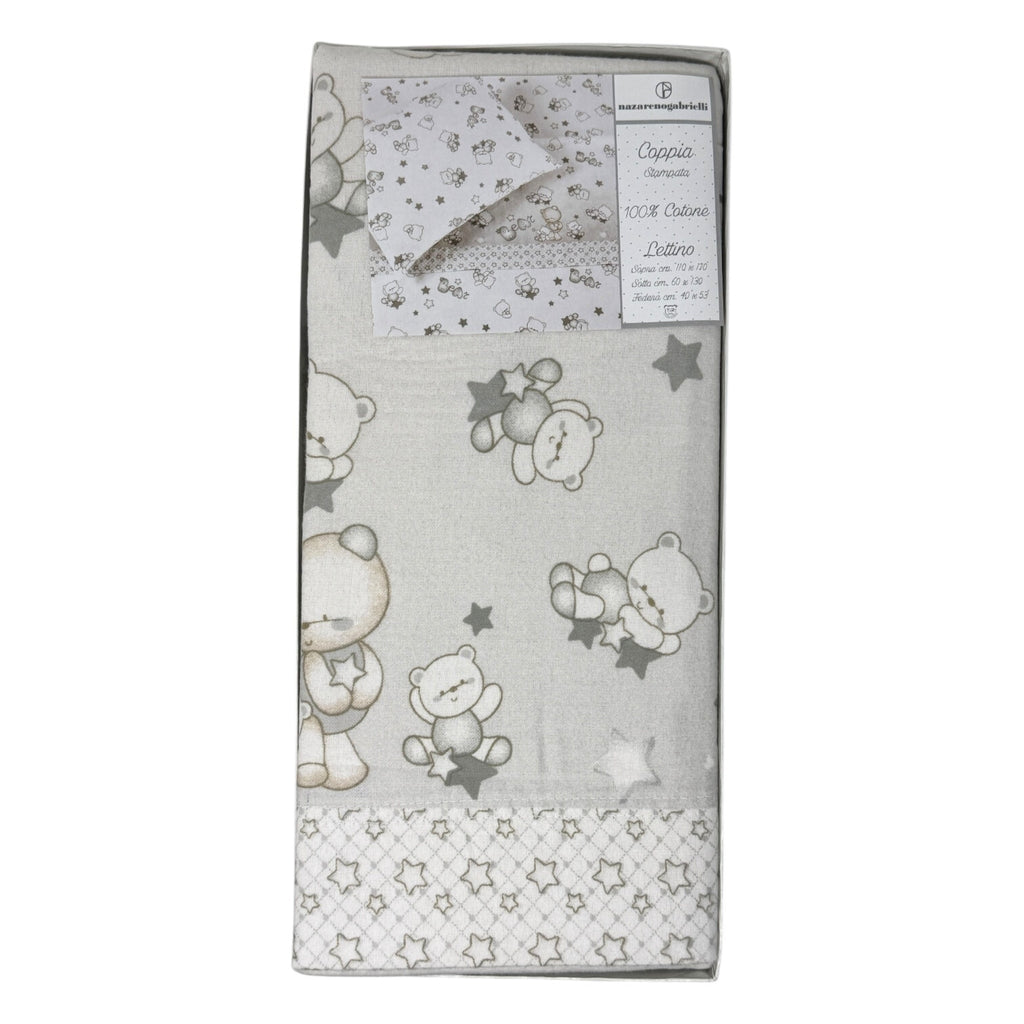 -nazareno Gabrielli-  Completo Lenzuola In Flanella 100%cotone Per Lettino 120x180 Stampata  Art. Ng396