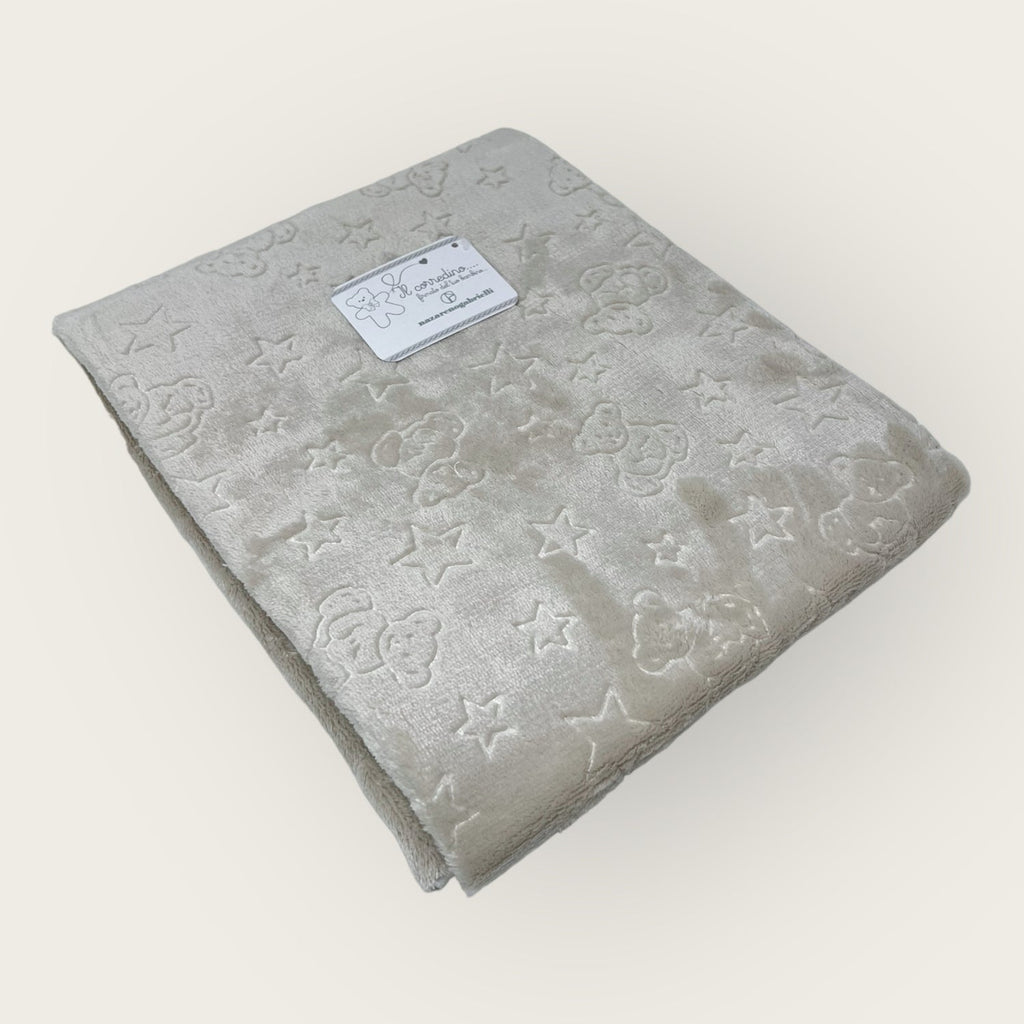Nazareno Gabrielli Copertina Culla Carrozina In Pile Flannel Cutting 3d  75x100 - Double Face -  Art. Ng4739s