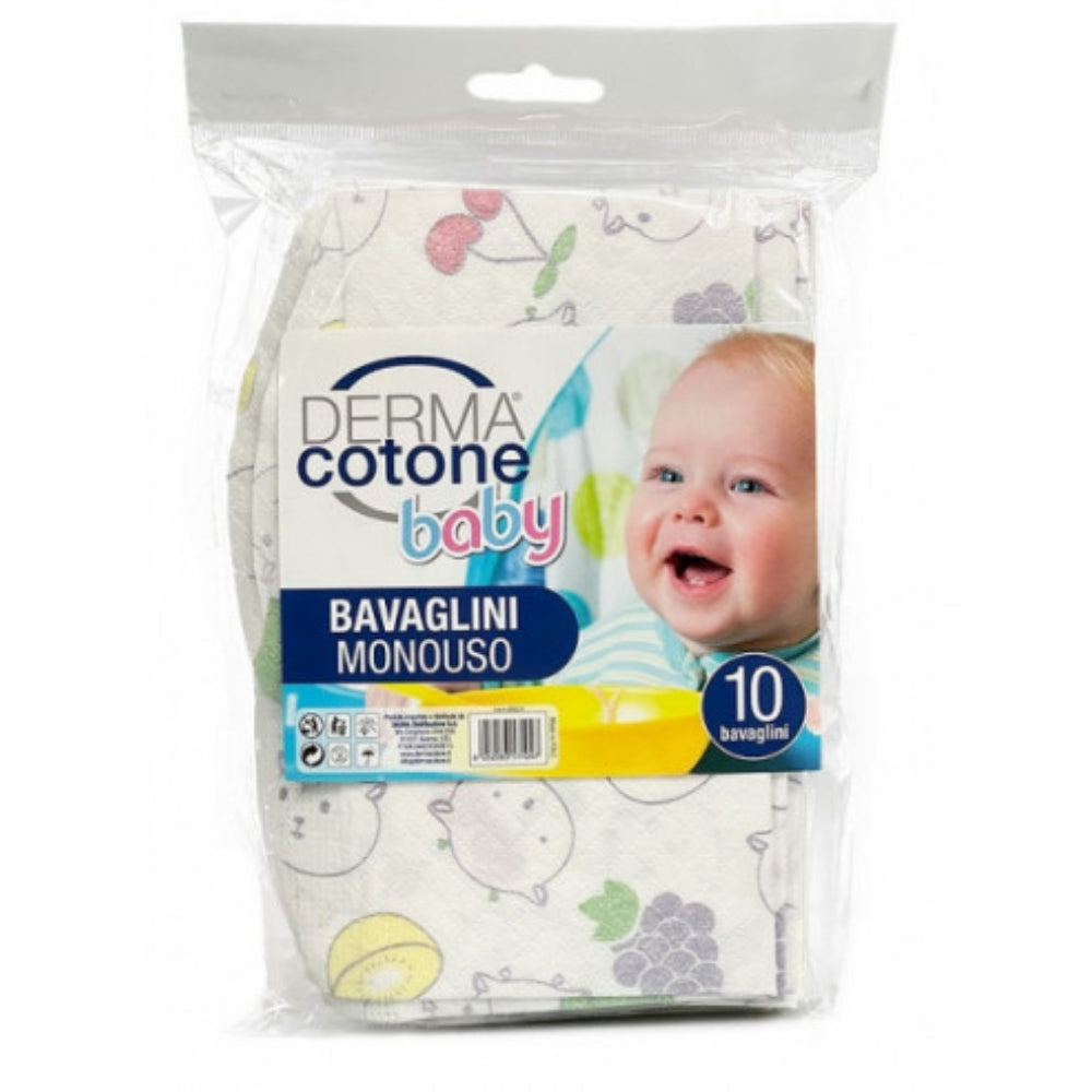 Dermacotone - Confezione 10 Pezzi Bavette Monouso Con Adesivi Di Fissaggio Art. Bavetta