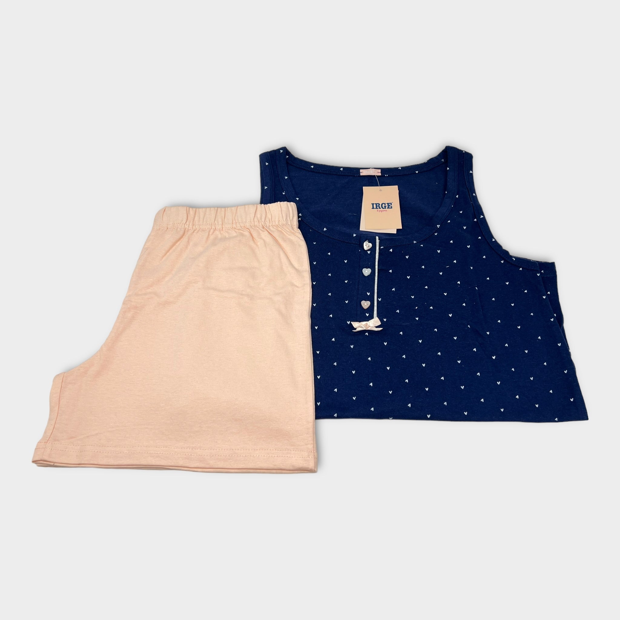 Irge - Pigiama Donna In Cotone Estivo Corto Mezze Maniche E Pantalone Corto  Art.mi1310