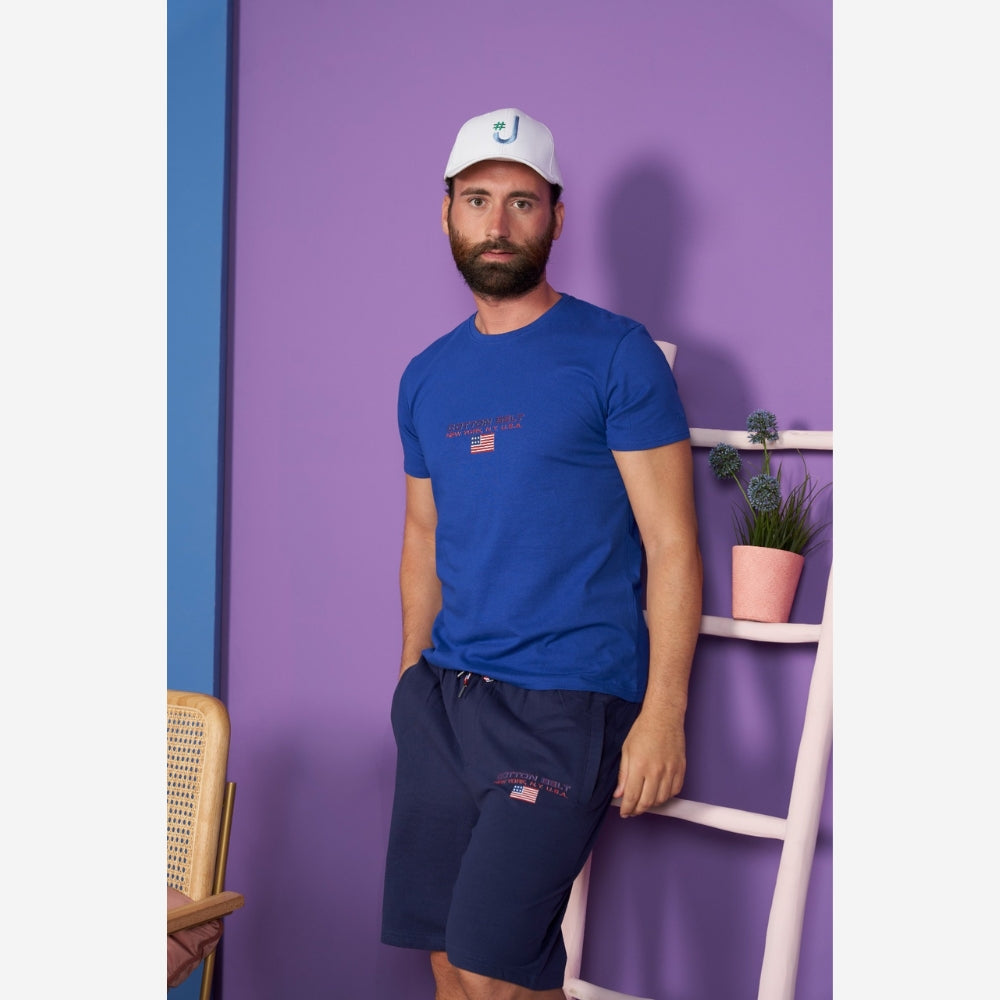 Cotton Belt Completo Fuoriacqua Uomo Corto Short Con Tasche In Cotone  Art. Kyoto
