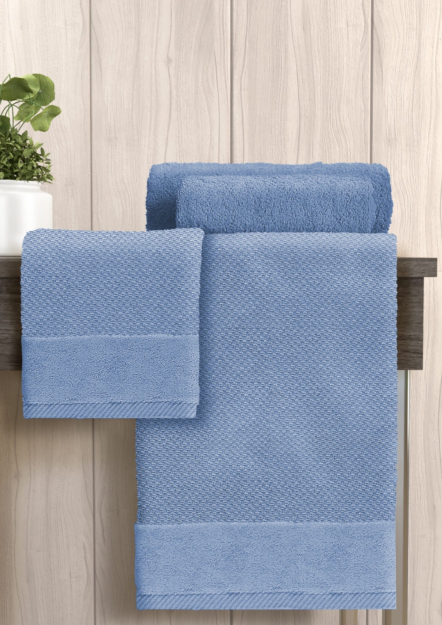 Irge - Set Asciugamano 1+1 Spugna 100% Cotone Diversi Colori  Art.popcorn