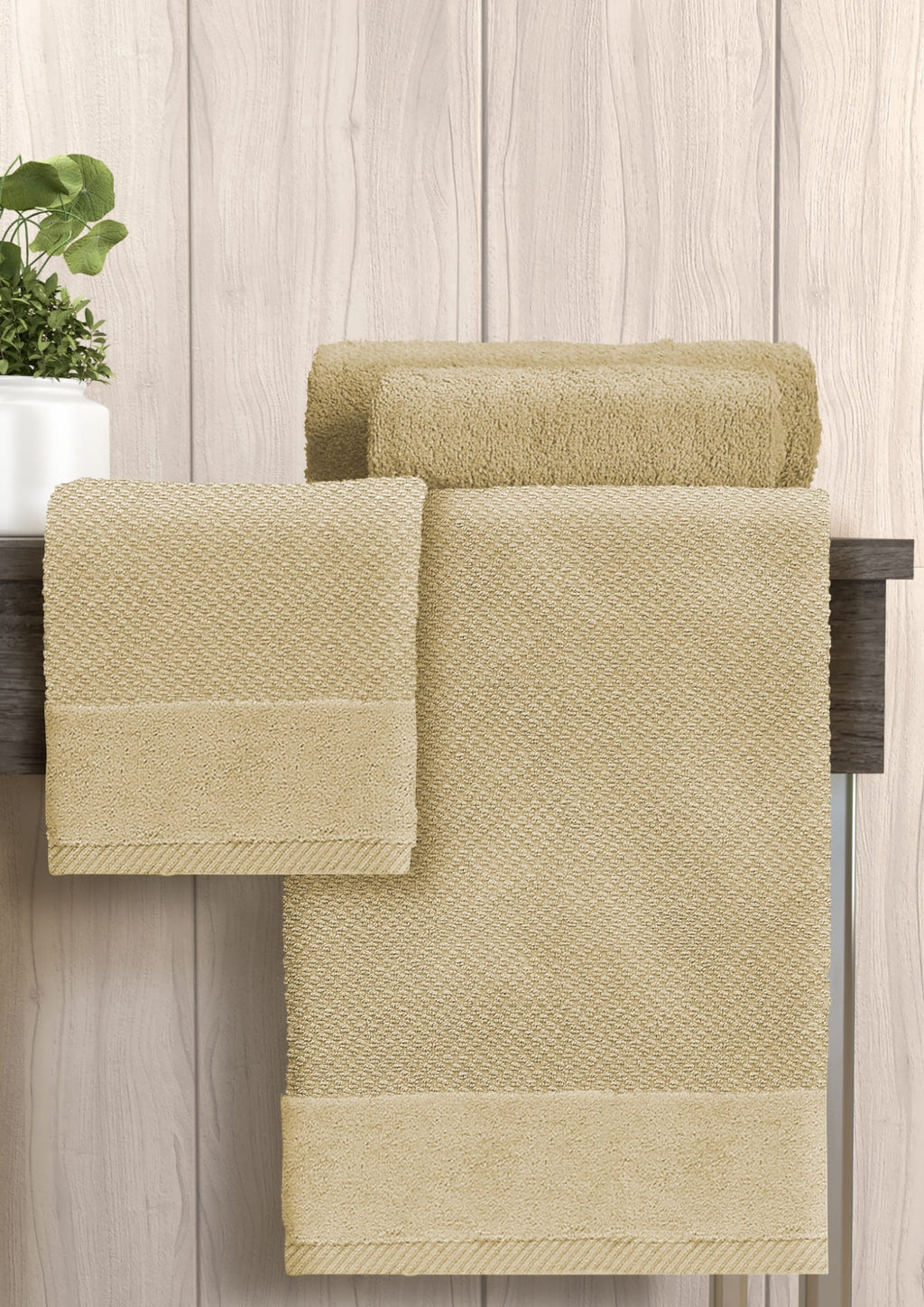Irge - Set Asciugamano 1+1 Spugna 100% Cotone Diversi Colori  Art.popcorn