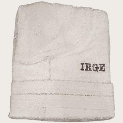 Irge Le Tinte Accappatoio Unisex In Spugna Puro Cotone Tinta Unita Con Ricamo  Art. Irge Accappatoio