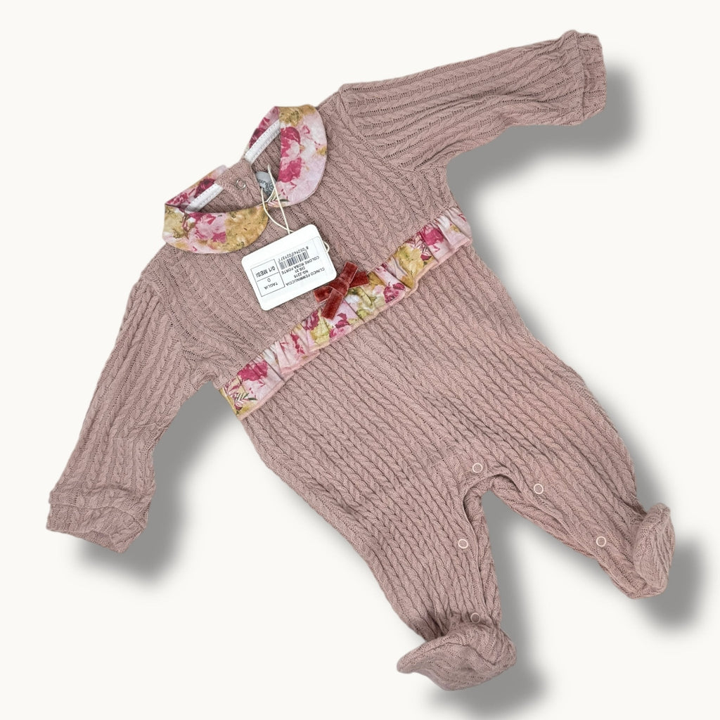 Nazareno Gabrielli Baby Tutina Neonata In Tessuto Mano Lana Con Applicazioni Art. Ng2215-31