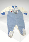 Nazareno Gabrielli - Tutina Ciniglia Da Neonato Ricamata Maschietto Cielo Grigio - Bambino Ng620/4