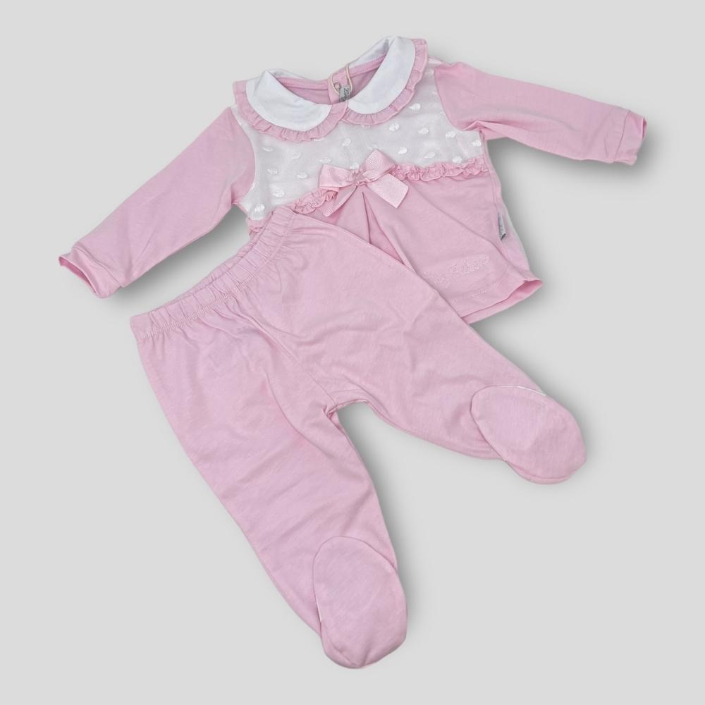 Les Jolies Completo 2 Peezzi Clinico Femminuccia In Puro Cotone Ricamato  Art. Lj228-103