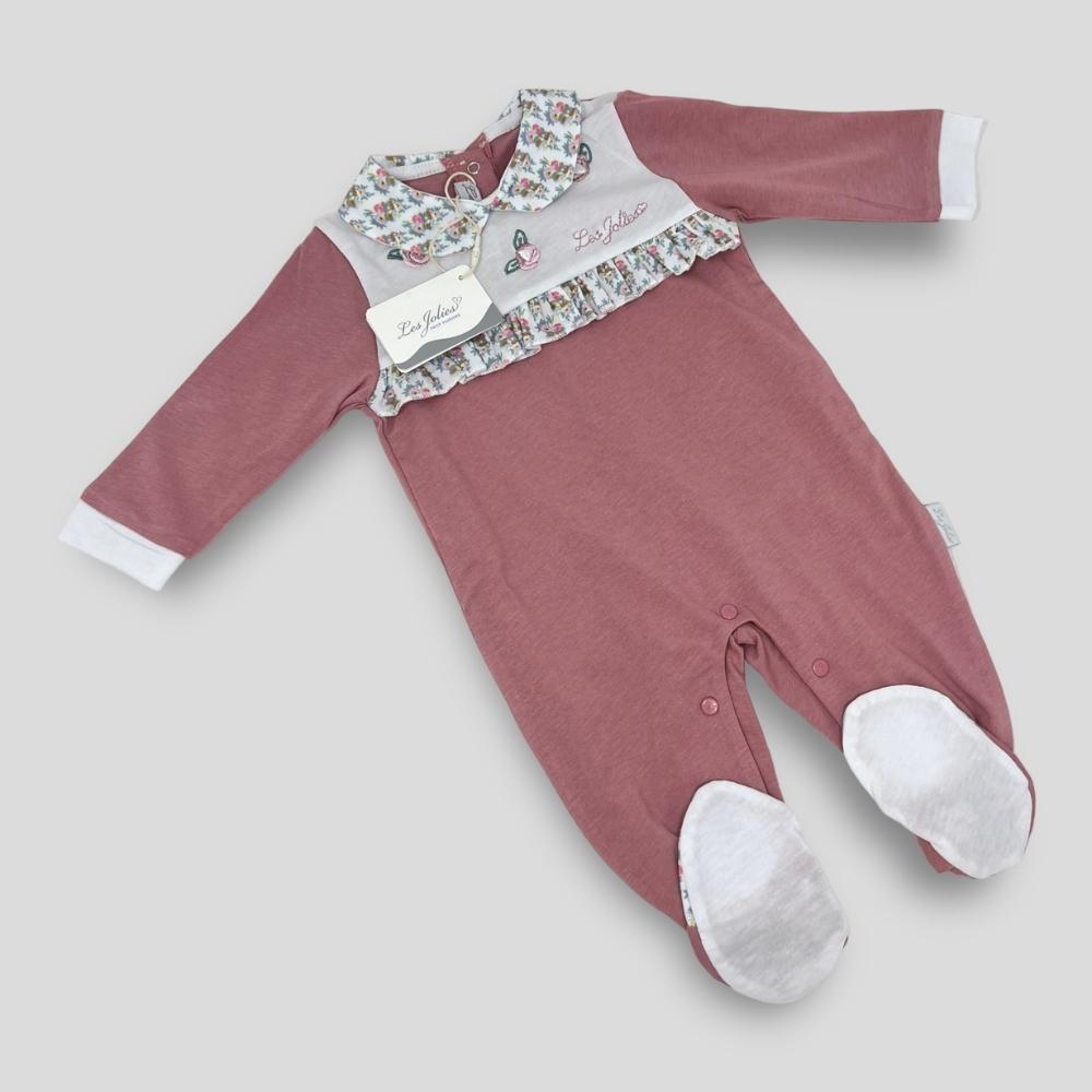 Les Jolies Tutina Cotone Femminuccia Primavera In Puro Cotone Ricamata  Art. Lj218-104