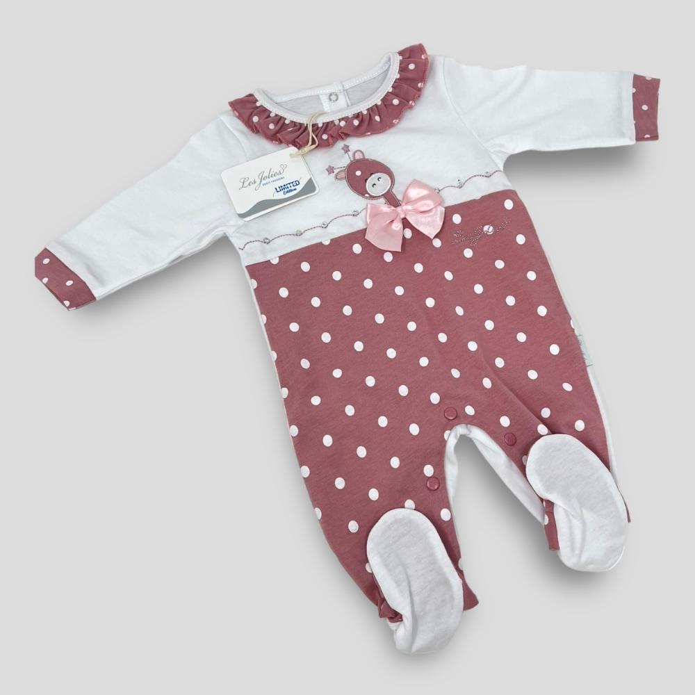 Les Jolies Tutina Cotone Femminuccia Primavera In Puro Cotone Ricamata  Art. Lj219-107