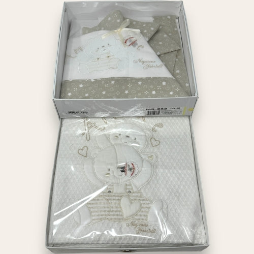 Nazareno Gabrielli Coordinato Copertina Piquet+completo Lenzuola Per Lettino  Art. Ng563-20