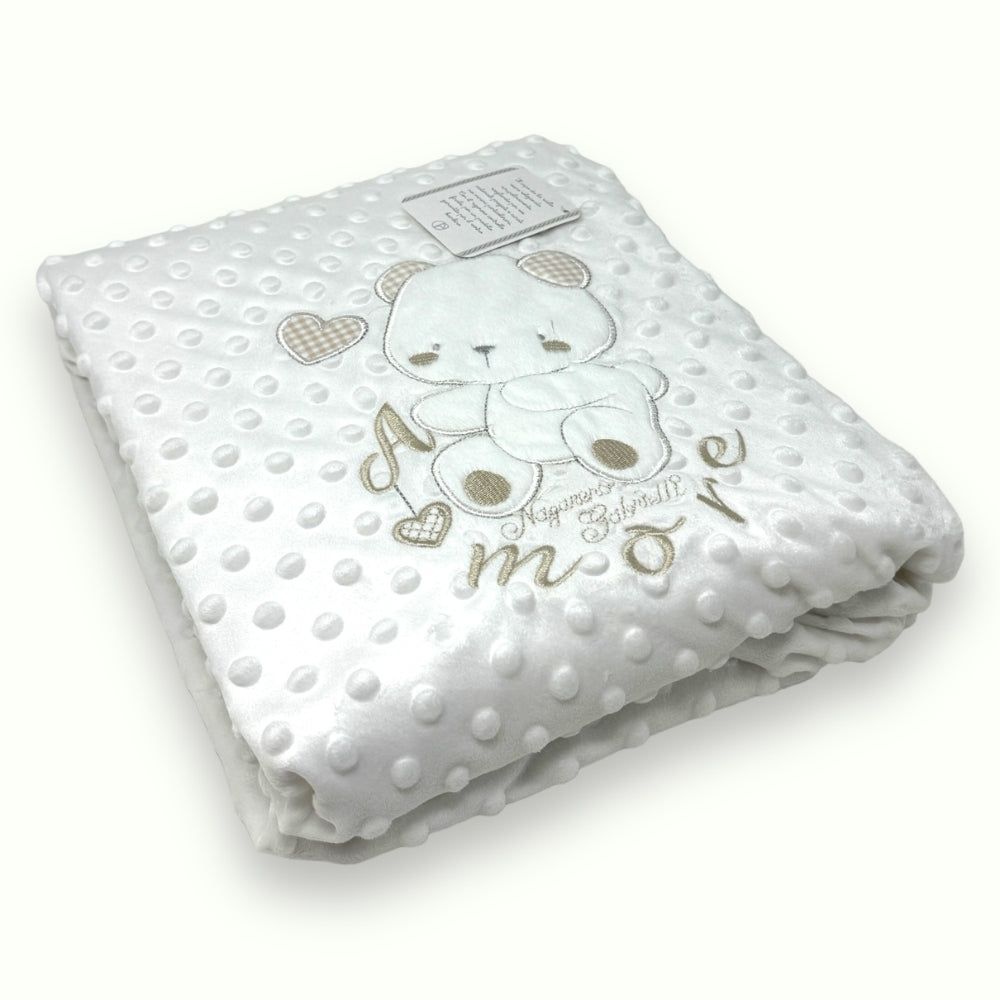 Nazareno Gabrielli - Copertina Lettino In Caldo Pile Boubble Ricamato Double Face  Ng4832-1