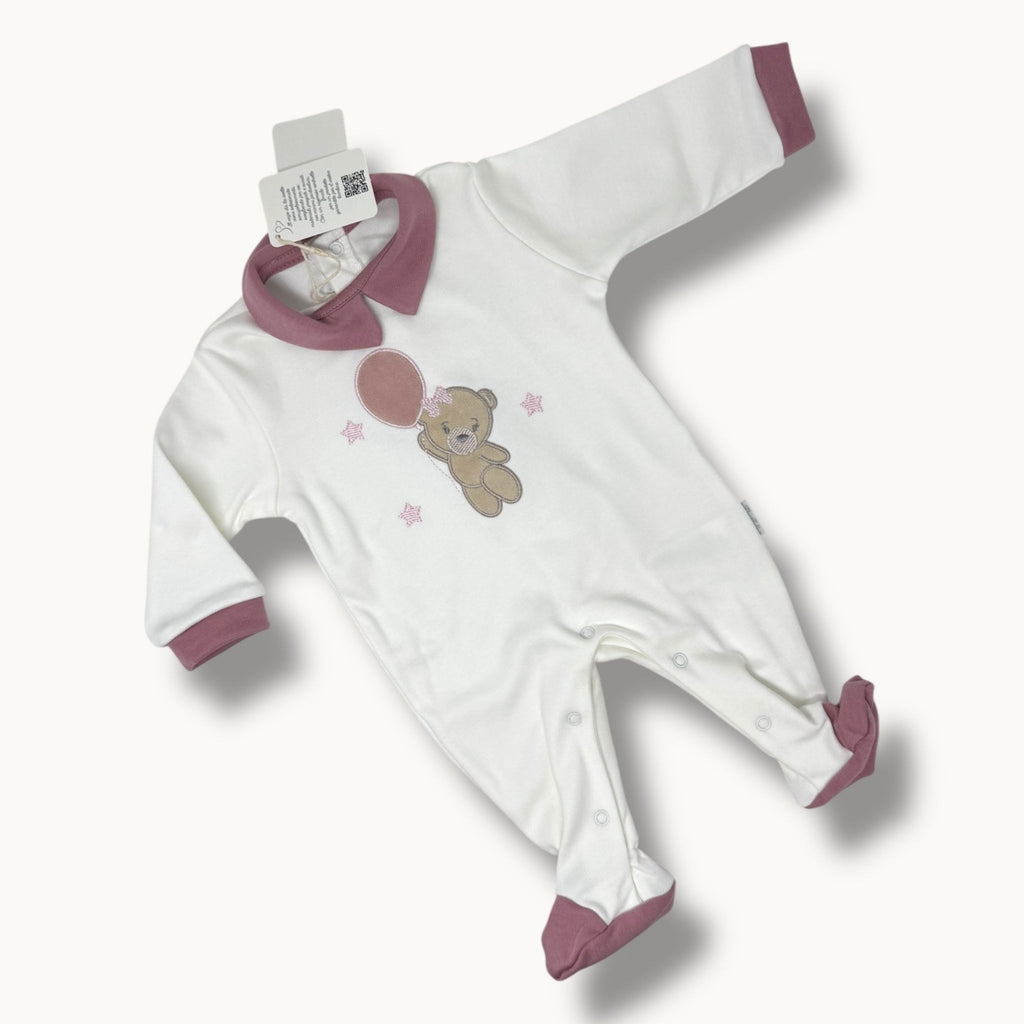 Les Jolies Tutina Femminuccia Ricamata In Caldo Cotone 100% Art. Lj241-21