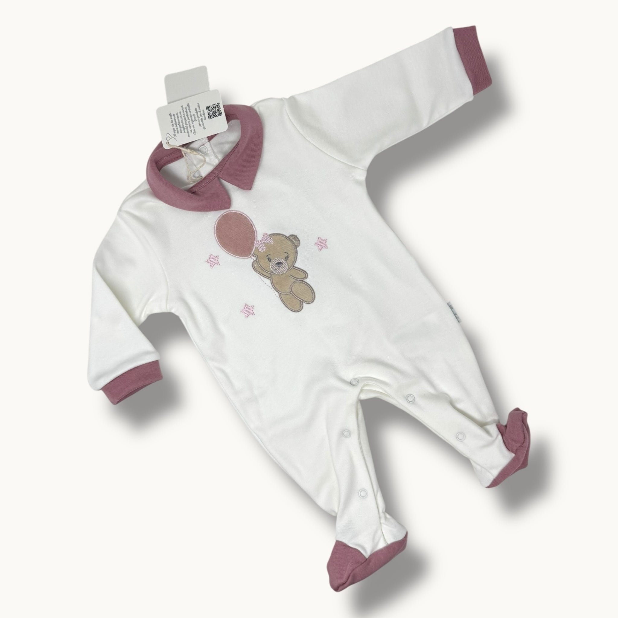Les Jolies Tutina Femminuccia Ricamata In Caldo Cotone 100% Art. Lj241-21