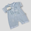 Les Jolies Pagliaccetto Cotone Baby Maschietto Corto In Puro Cotone Ricamato  Art. Lj339-206