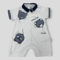 Les Jolies Pagliaccetto Cotone Baby Maschietto Corto In Puro Cotone Ricamato  Art. Lj339-208