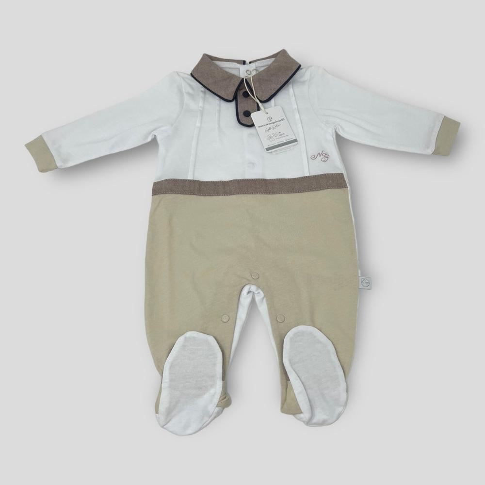Nazareno Gabrielli Tutina Cotone Mashietto Primavera In Puro Cotone Ricamata  Art. Ng3611-405