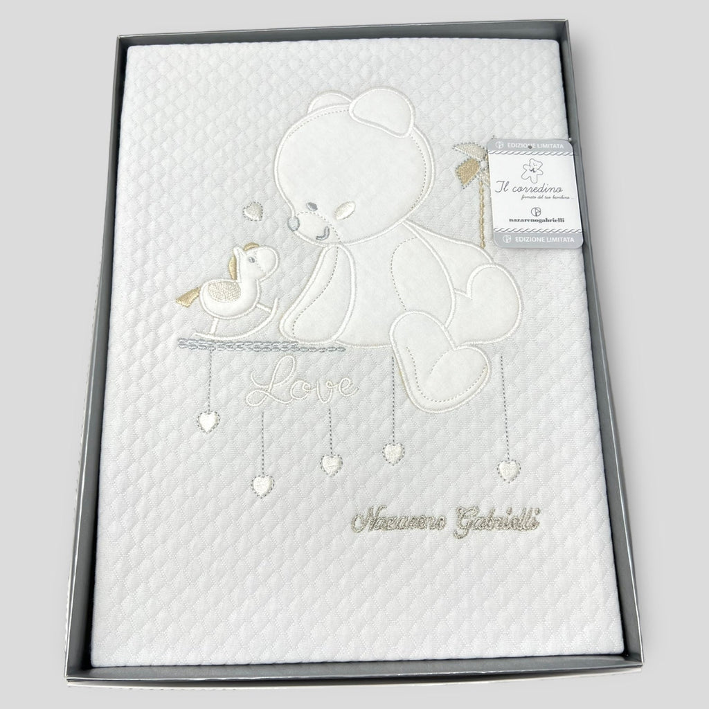 Nazareno Gabrielli Copertina Lettino In 100% Cotone Ricamo Dolci Sogni Art. Ng520 Dis.1