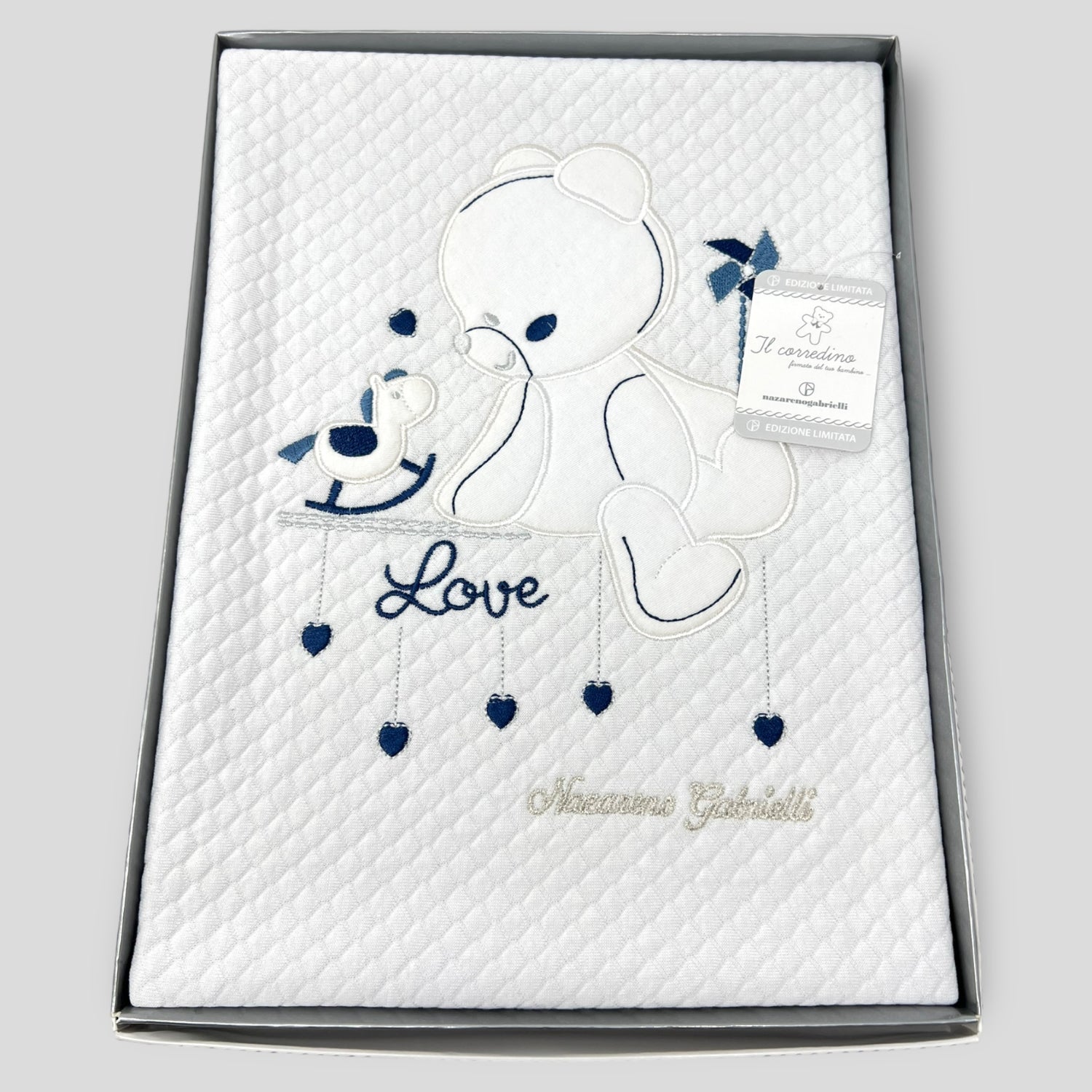 Nazareno Gabrielli Copertina Lettino In 100% Cotone Ricamo Dolci Sogni Art. Ng520 Dis.1
