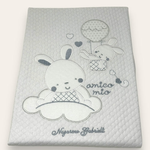 Nazareno Gabrielli - Copertina Lettino In 100% Cotone Con Ricamo E Applicazione  Art. Ng520/2