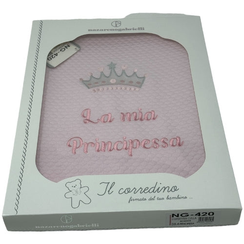 -nazareno Gabrielli Baby- Copertina Culla Con Ricamo La Mia Principessa In Puro Cotone  Art. Ng420-4