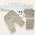 Nazareno Gabrielli - Set Nascita 4 Pezzi (copertina+tutina+pantalone+giacchina) In Puro Cotone Art. Ng3480