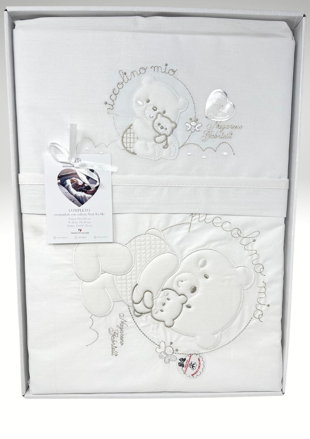 Nazareno Gabrielli Coordinato 4 Pezzi Carrozzina Maxi Puro Cotone Ricamato Art. Ng465-d45
