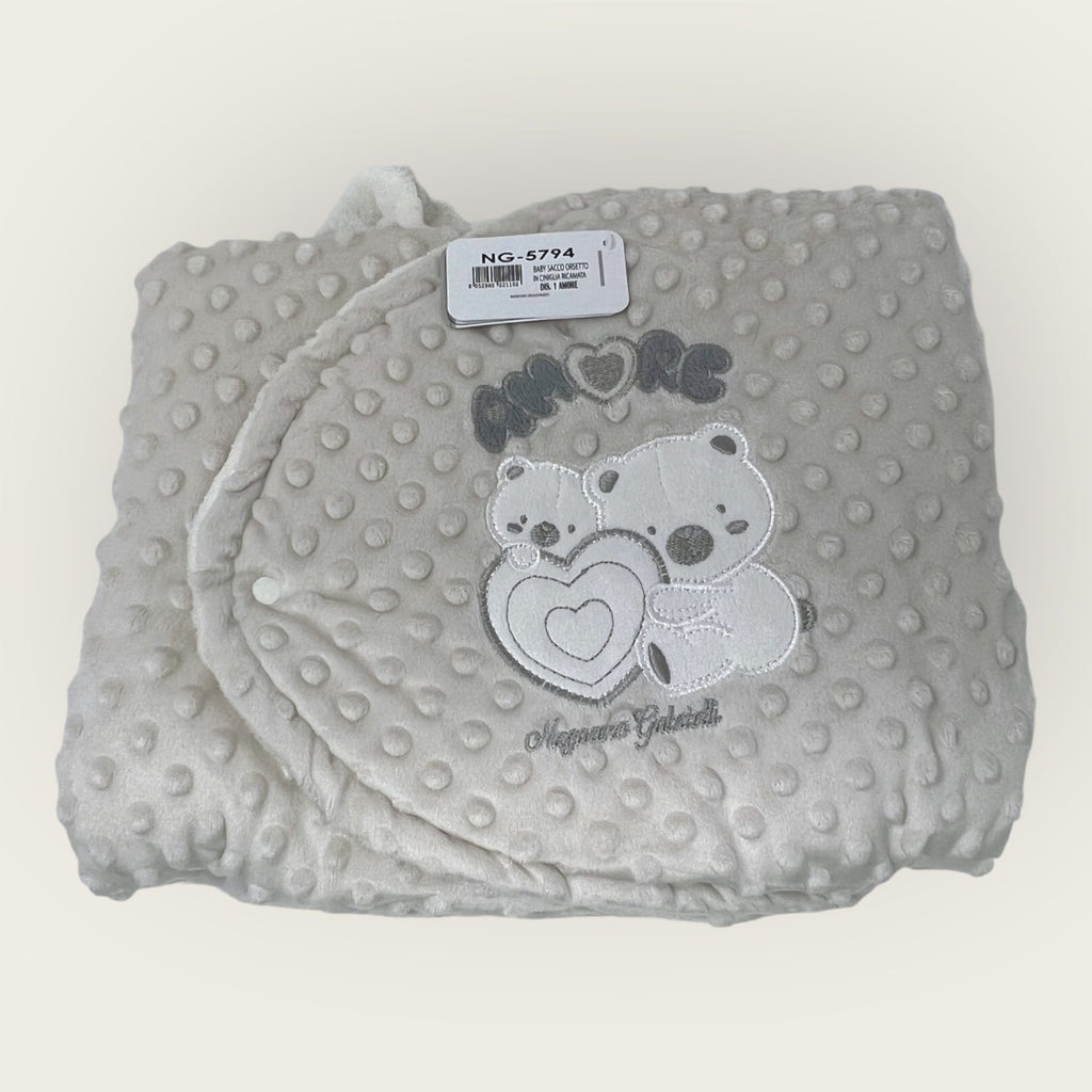 Nazareno Gabrielli Baby Sacco Bubble In Ciniglia Di Cotone Ricamata  Art. Ng5794