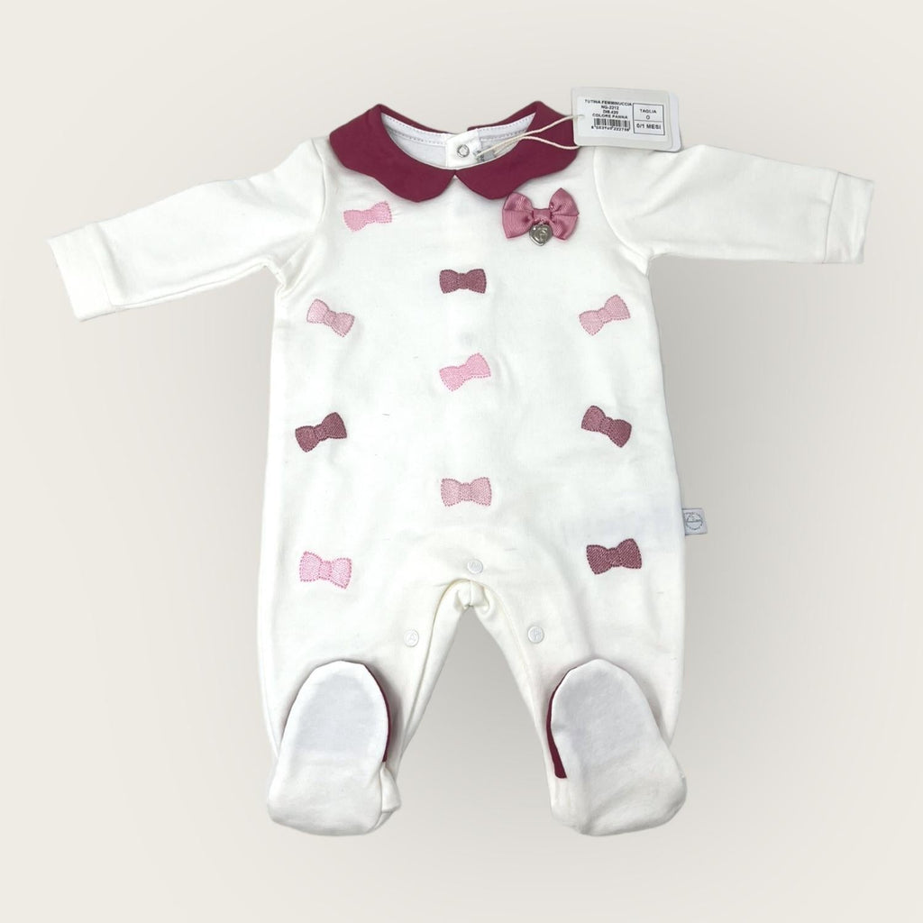 Nazareno Gabrielli Tutina Baby In Caldo Cotone -di Cotone- Ricamata  Art. Ng2212-420