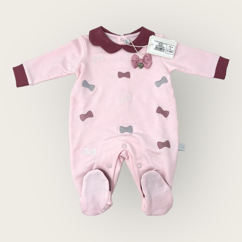 Nazareno Gabrielli Tutina Baby In Caldo Cotone -di Cotone- Ricamata  Art. Ng2212-420