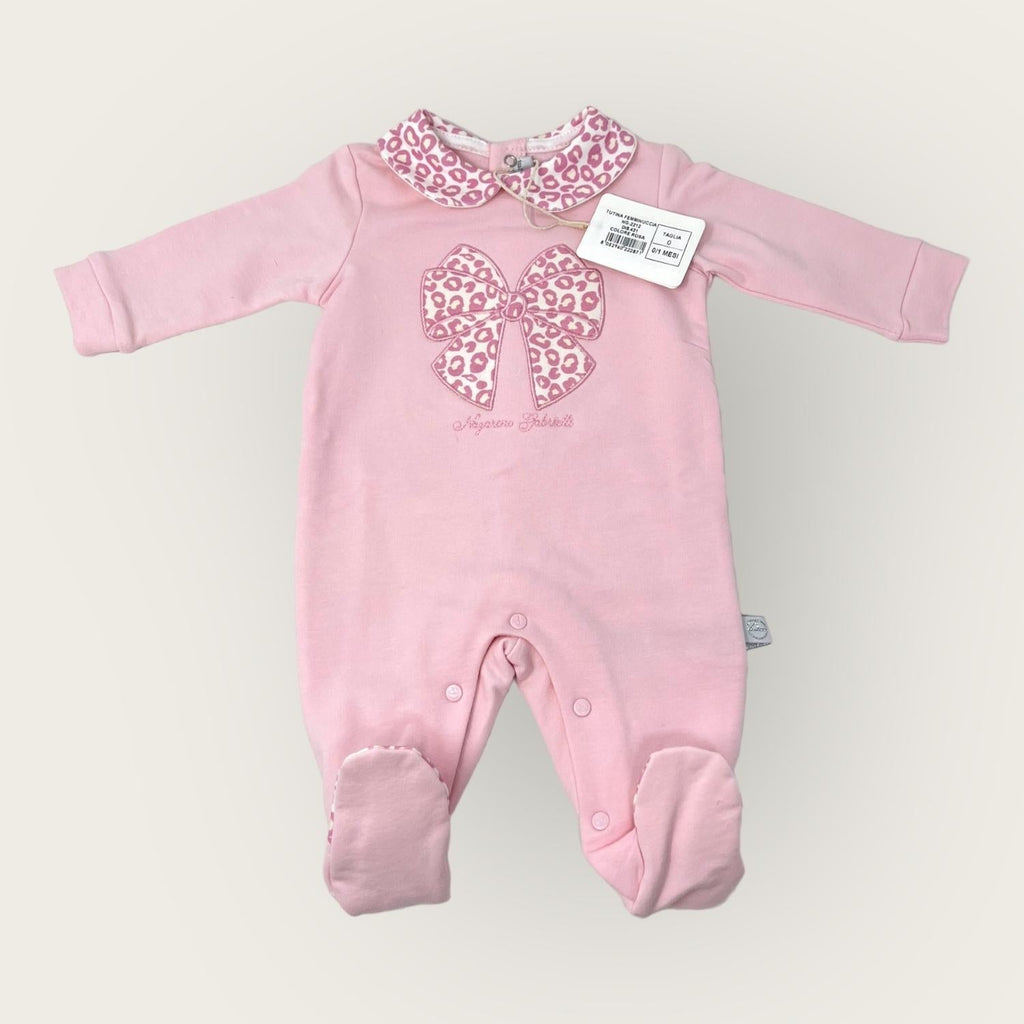 Nazareno Gabrielli Tutina Baby In Morbido Caldo Cotone Ricamata  Art. Ng2212-421