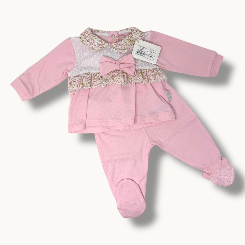 Les Jolies - Completo Clinico 2 Pezzi In Puro Cotone Con Applicazione In Pizzo  Art. Lj228-80