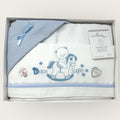 Nazareno Gabrielli Completo Lenzuola In Flanella 100%cotone Per Carrozzina 90x120 Ricamata  Art. Ng270-3