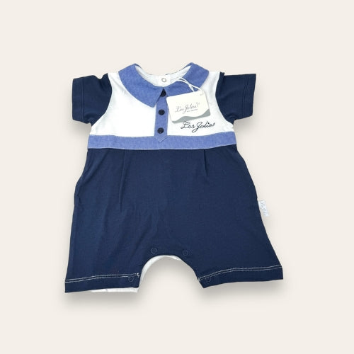 Les Jolies Estate Baby Tutina Corta Mezza Manica In Puro Cotone Con Ricamo  Art. Lj338-52