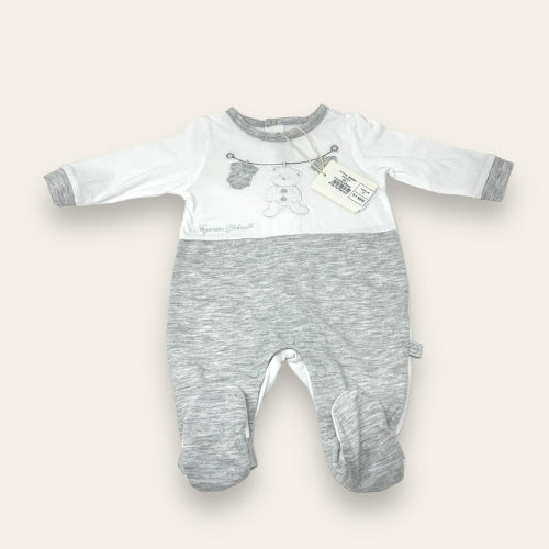 Nazareno Gabrielli Neonato Tutina Jersey In Puro Cotone Con Applicazioni E Ricami  Art. Ng3310-1