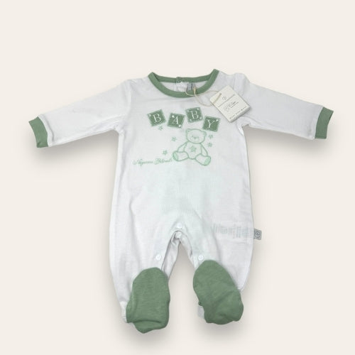 Nazareno Gabrielli Neonato Tutina Jersey In Puro Cotone Con Applicazioni E Ricami  Art. Ng3310-2