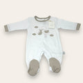 Nazareno Gabrielli Neonato Tutina Jersey In Puro Cotone Con Applicazioni E Ricami  Art. Ng3310-3