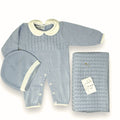 Nazareno Gabrielli - Set Nascita 3 Pezzi (copertina+tutina+cappellino) In Filo Di Puro Cotone Art. Ng3485-1