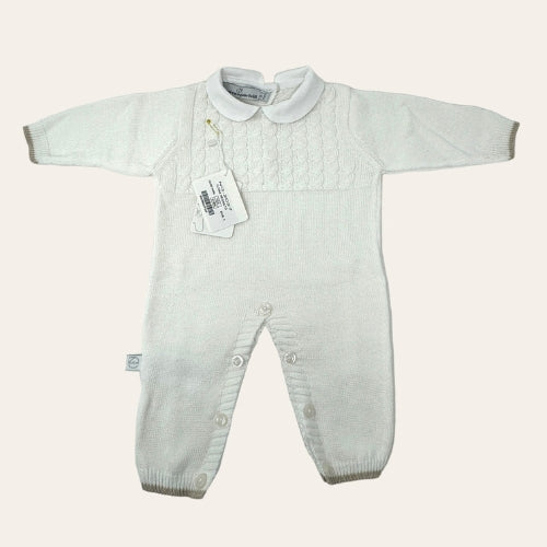 Nazareno Gabrielli Tutina Neonato-neonata In Filo Di Puro Cotone Smacchinato  Art. Ng2027-1