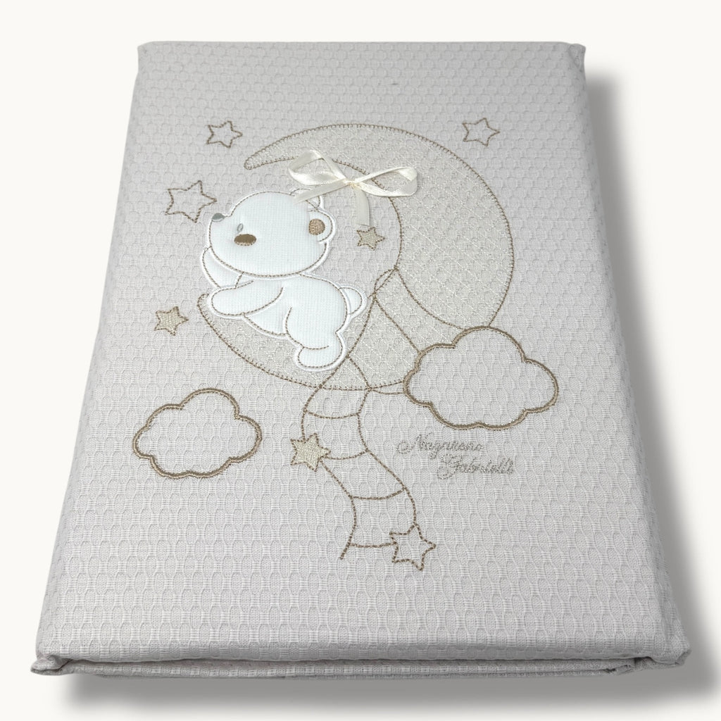 Nazareno Gabrielli Baby  Copertina Lettino In Cotone 100% Ricamata  115x150 Art. Ng352-51