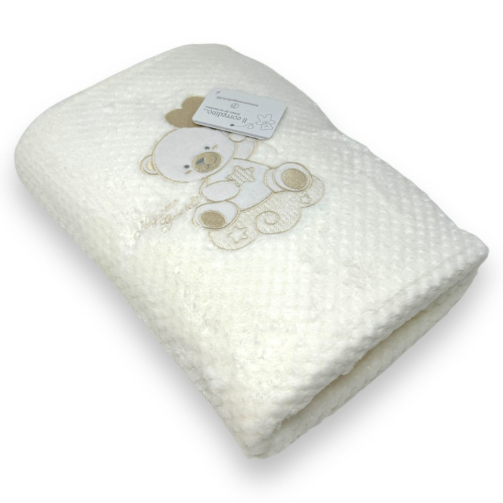 Nazareno Gabrielli Copertina Lettino In Morbido Coral -ricamo Bear-  Art. Ng549-2